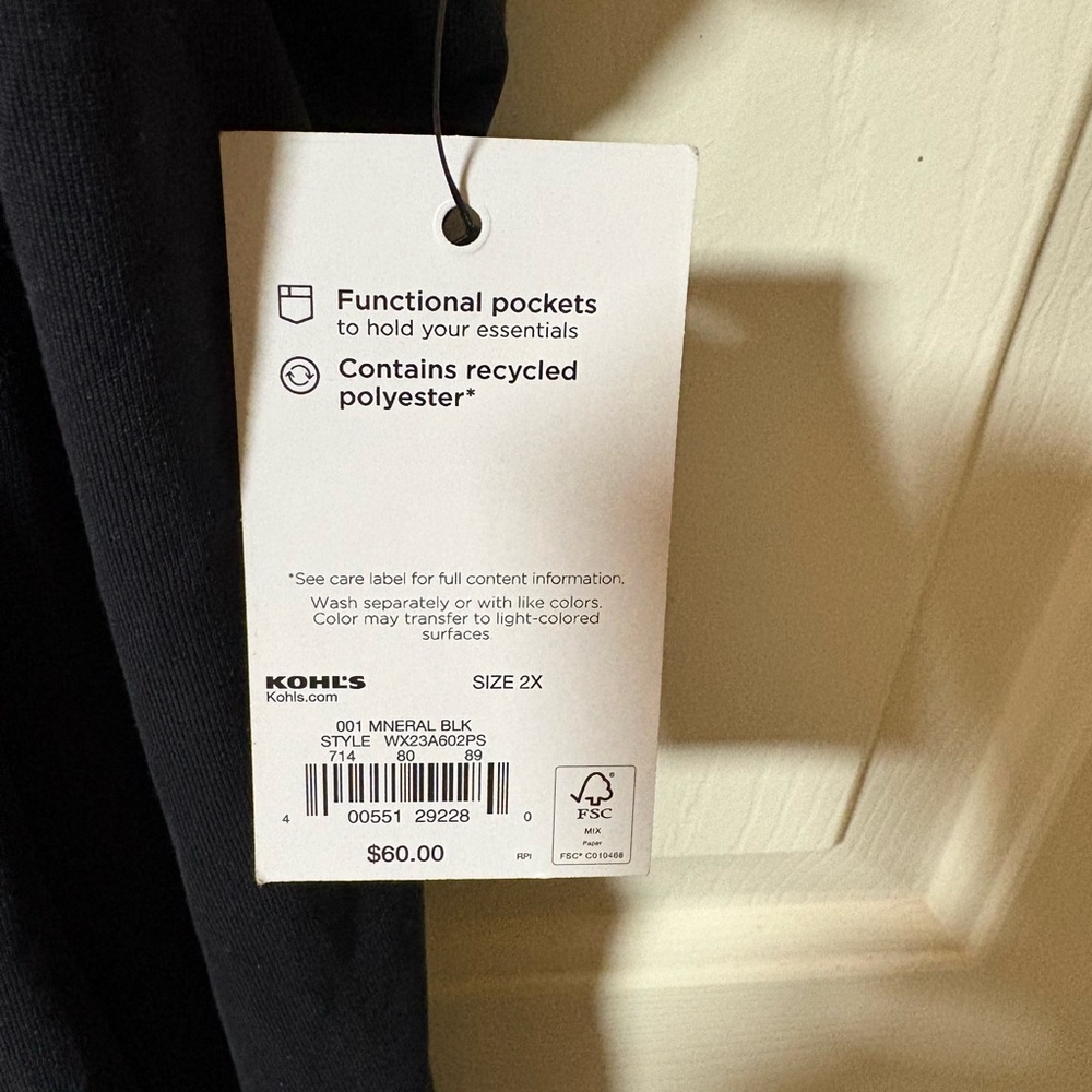 NWT Women’s FLX Front-Zipper Racerback Midi Dress Sz 2XL - Picture 6 of 6